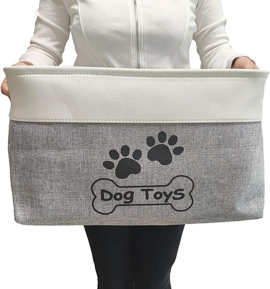 Large Dog Toy Basket Collapsible Dog Toy Box Shape Keeping Rectangle Dog Toy Bin for Pet Toys,Accessories