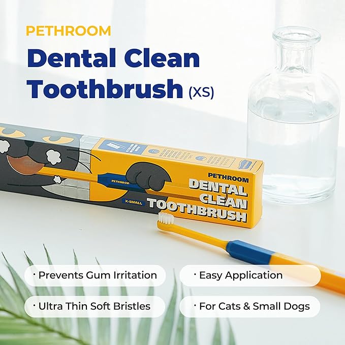 PETHROOM] Pet Toothbrush - Cats, Kitten, Small Dog Dental Care, Removing Teeth Tartar | Soft Bristle Cleaning Toothbrush Cat (Extra Small)