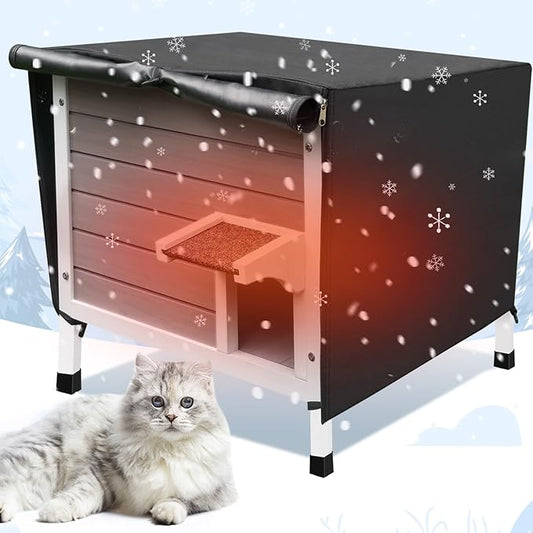 Rockever Insulated Cat House, 100% Insulated Outdoor Cat Houses for Winter Outdoor Cat Houses for Feral Cats Weatherproof All-Round Foam Design