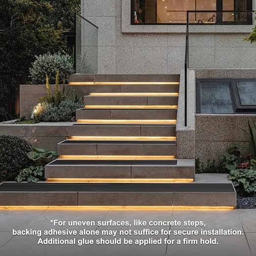 Gaahing Heavy Duty Anti-Slip Stair Treads, Peel and Stick Rubber Grip Strip for Outdoor Indoor Steps & Ramps (196.8" L x 4" W, Black)