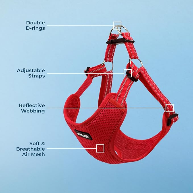 Best Pet Supplies Voyager Adjustable Step-in Flex Breathable Mesh Dog Harness for Small Medium Large Dogs (Red), XL