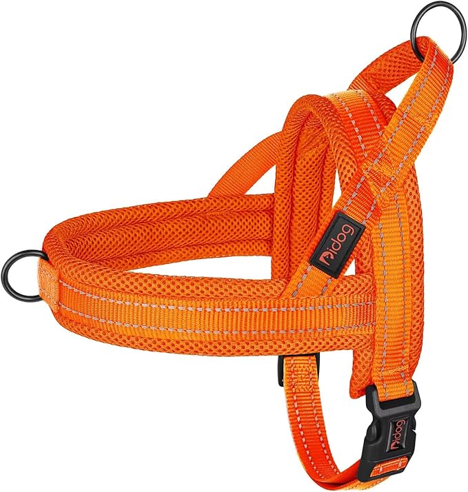 Didog No Pull Dog Harness with Soft Mesh Padded,Reflective & Quick Fit Light Weight Dog Strap Vest Harness,Easy for Walking Training (XS:Chest 15-18", Orange)
