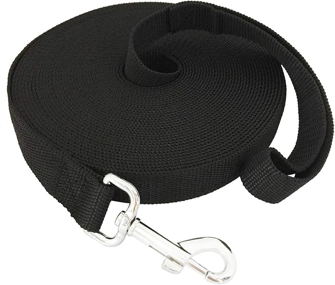 SALO Nylon Training Dog Leash for Small Medium Large Dogs, 3/4 Inch Wide, 20ft 30ft 40ft 50ft Long Leash Dog/Puppy Lead for Obedience Recall Training, Camping, or Backyard