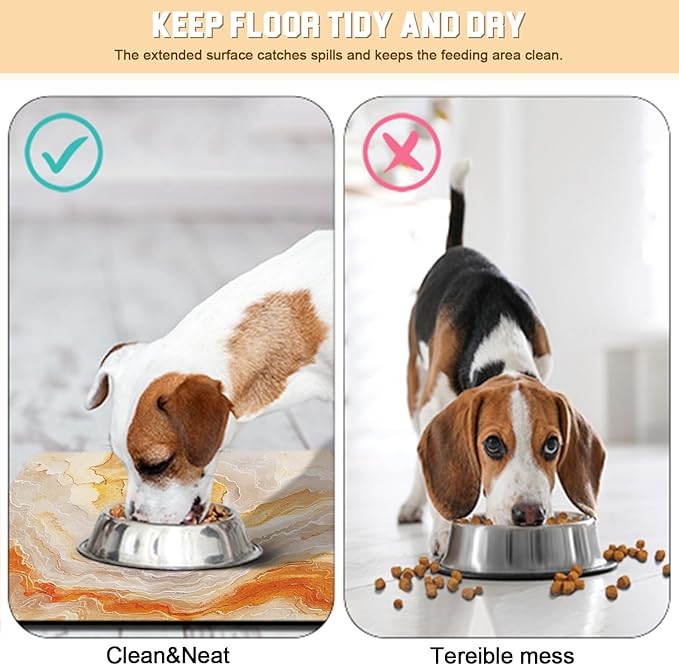 Dog Food Mat for Floors Waterproof Quick Dry Pet Placemat Cat Feeding Bowls Mats for Food and Water, Eco-Friendly Dog Accessories Diatomite Pets Supplies 12" X 20"
