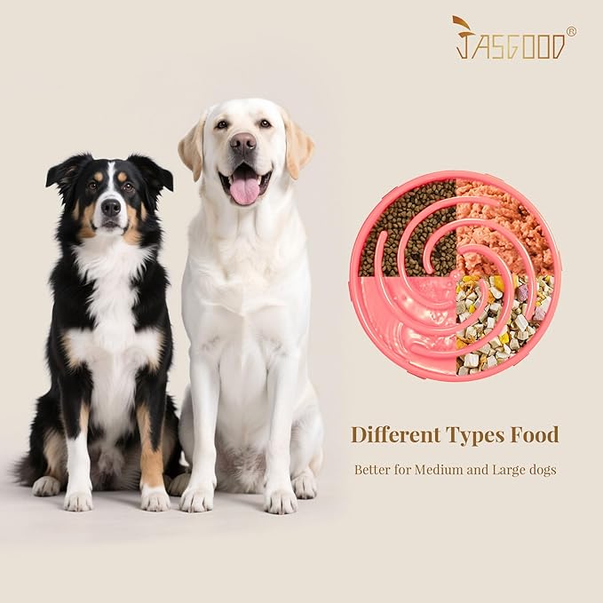 JASGOOD Slow Feeder Dogs Bowl for Large Medium Dogs,Anti-Gulping Pet Slower Food Feeding Bowls Stop Bloat,Preventing Choking Healthy Design Dogs Bowl