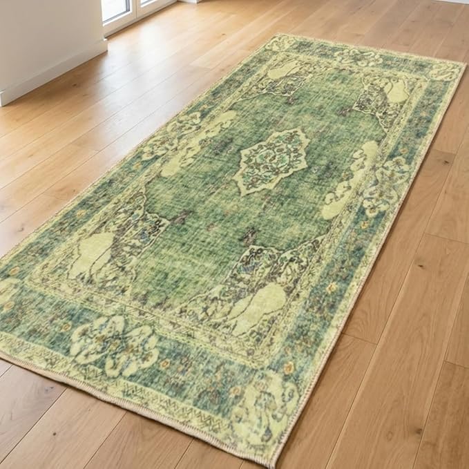 Muddy Mat짰 Majestic 3ft x 7ft Washable Area Rugs for Living Room, Bedroom & Dining Room ??Modern Soft Low Pile Non Slip Carpet ??Pet Friendly Waterproof Foldable Rugs for Home