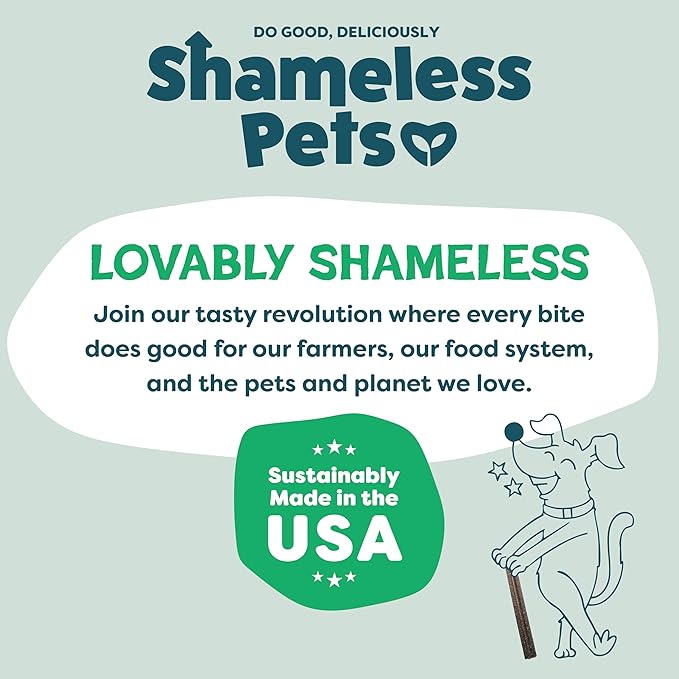 Shameless Pets Chicken & Mint Dental Chews for Dogs, 32 Chews - Natural Dog Teeth Cleaning Treats with Fresh Breath Benefits | Grain-Free Dental Sticks for Small, Medium & Large Dogs
