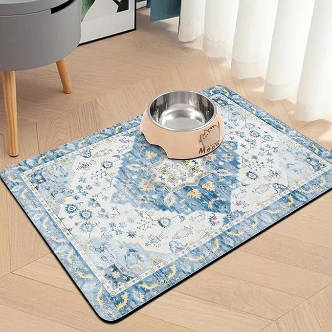 Pet Food Mats for Floor, Absorbent Dog Mat for Food and Water Dispenser Mat, Dog Food Mat Quick Dry Cat Food Mat Pet Supplies