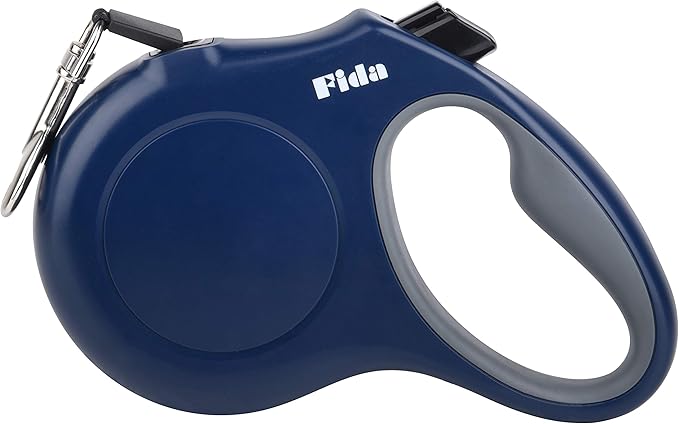 Fida Retractable Dog Leash, 10ft Heavy Duty Pet Walking Leash for X-Small Dog or Cat up to 18 lbs, Tangle Free. One-Hand Brake (X-Small,Navy Blue)