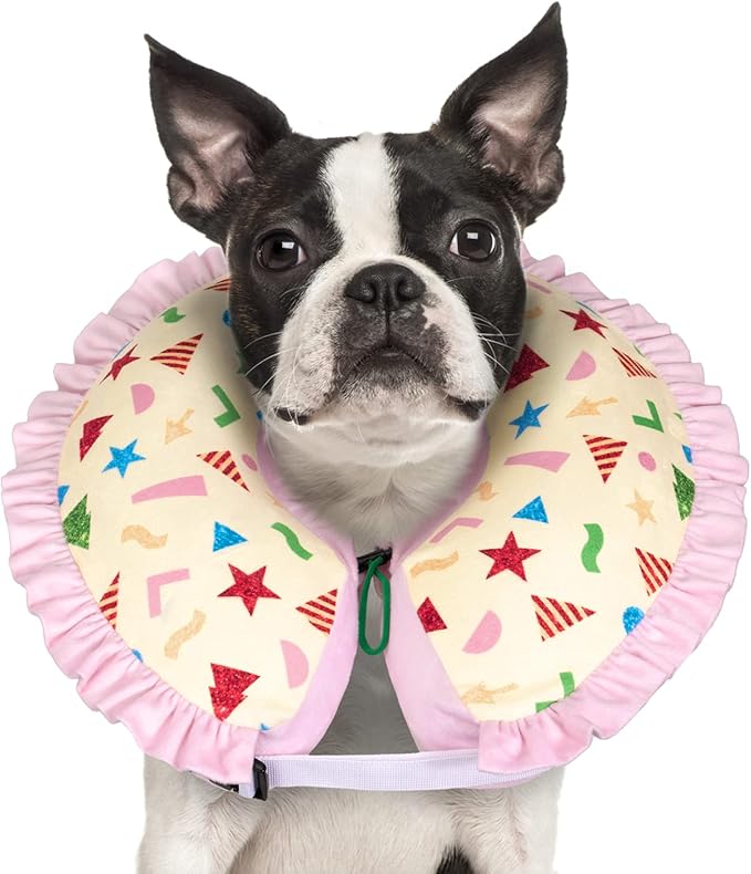 CuteBone Inflatable Dog Donut Collar Alternative for Large Dogs After Surgery-Double Adjustable Neck Range P23SO00104L