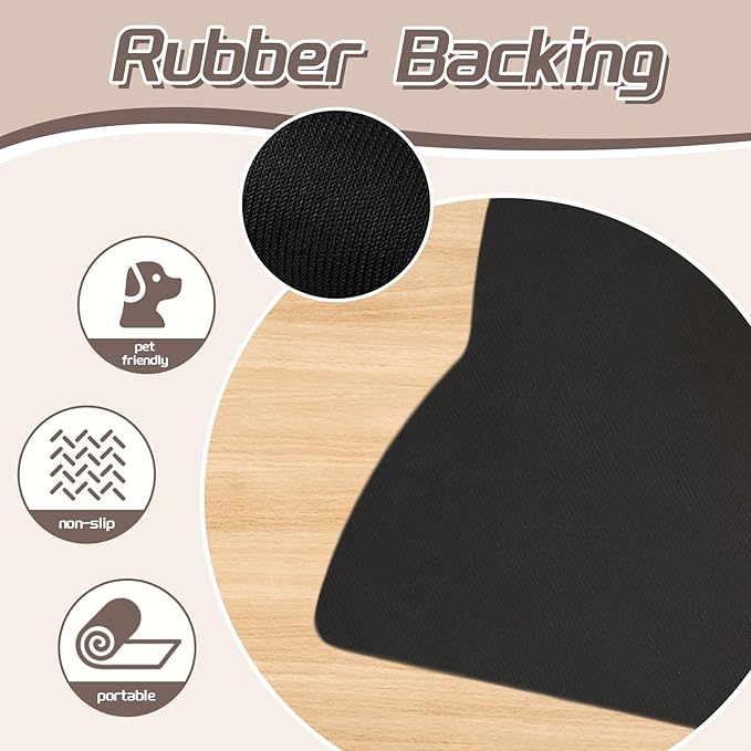 Le couranT Cat Food Plastic Placemat,Pet Feeding Mat, Dog Cat Bowl, Non-Slip Super Absorbent,Quick Dry, Accessories Pet Supplies.Backing Pet Placemat for Messy Drinkers. Lovely Heads-12x19 in
