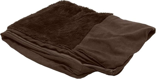 Furhaven Replacement Dog Bed Cover Plush & Suede Sofa-Style, Machine Washable - Espresso, Jumbo (X-Large)