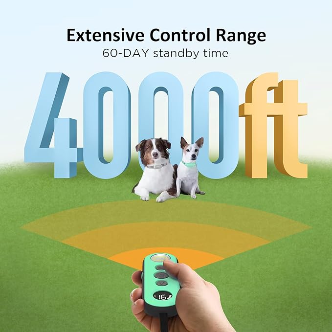 PATPET Shock Collar for Dogs(10-120lbs), 4000ft Rechargeable IPX7 Waterproof Training Collar with Remote for 2 Dogs- Electric Dog Collar for Small Medium Large Dogs 2 Packs