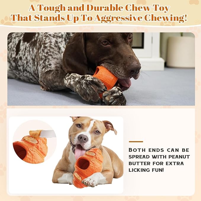 Aggressive Chew Toys for Large Dogs, Pet Valentine Anxiety Relief for Dogs Toy, Dog Frozen Treat Toy, Indestructible Chew Toys for Peanut Butter and Frozen Treats Reduces Anxiety