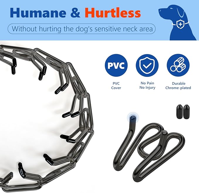 Supet No Pull Dog Training Collar, Adjustable Dog Training Collar with Buckle for Small Medium Large Dogs(Packed with One Extra Links) (S (Neck: 14"-16'' Weight: Around 35 lbs), Black)