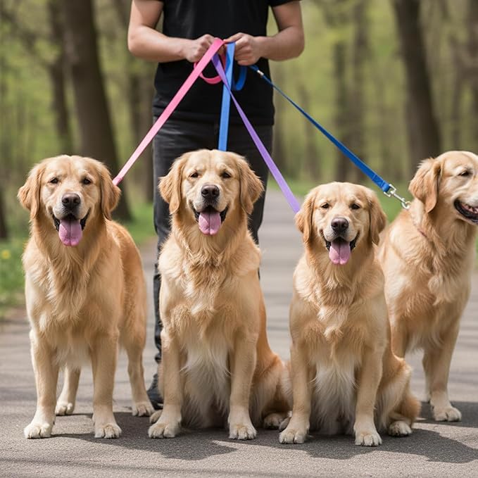 15 Pcs Nylon Dog Leashes Bulk, 5 FT Strong Dog Training Leash 15 Colors Pet Rope Leashes with Swivel Hook for Small Medium Puppy Play, Backyar, Training, Camping