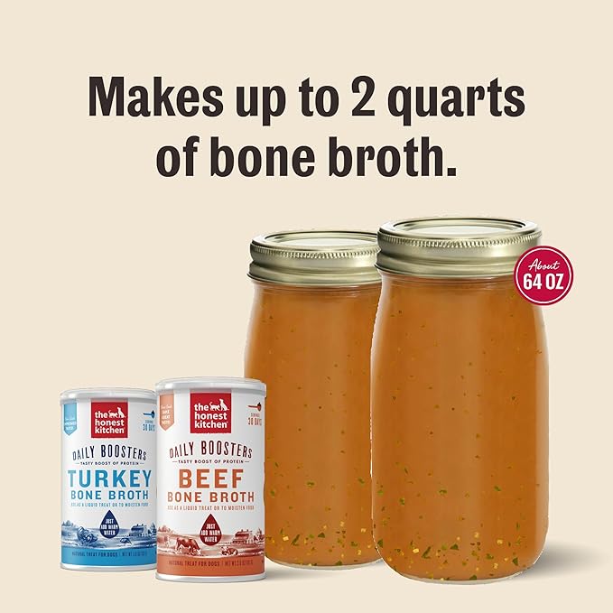 The Honest Kitchen Human Grade Daily Boosters: Instant Turkey Bone Broth With Turmeric, 3.6 Oz