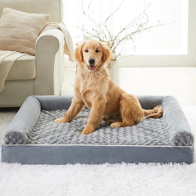 BFPETHOME Dog Beds for Large Dogs, Orthopedic Dog Bed for Medium Large Dogs,Big Waterproof Couch Pet Bed with Removable Washable Cover