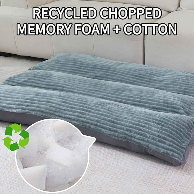 Dog Beds for Medium Dogs -Dog Crate Pad with Removable Washable Cover, Non-Slip Bottom, Pet Mat Comfort Cushion for Joint Relief, Deep Sleep & Home Decor