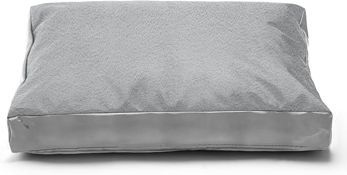 Dog Bed Cover,Heavy Duty Durable Waterproof Fluffy Soft Short Plush Replacement Dog Bed Covers,36L x 27W x 4H Inch Washable Removable Pet Bed Mattress Cover with Zipper.Grey,Cover Only.