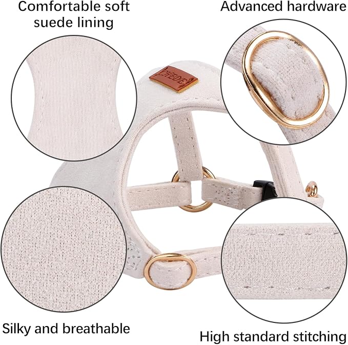 CHEDE No Pull Puppy Harness and Multifunction Dog Leash Set- 8 Colors Soft Adjustable No Choke Escape Proof Cute,Lightweight Pet Vest Harness for Small and Medium Dog…