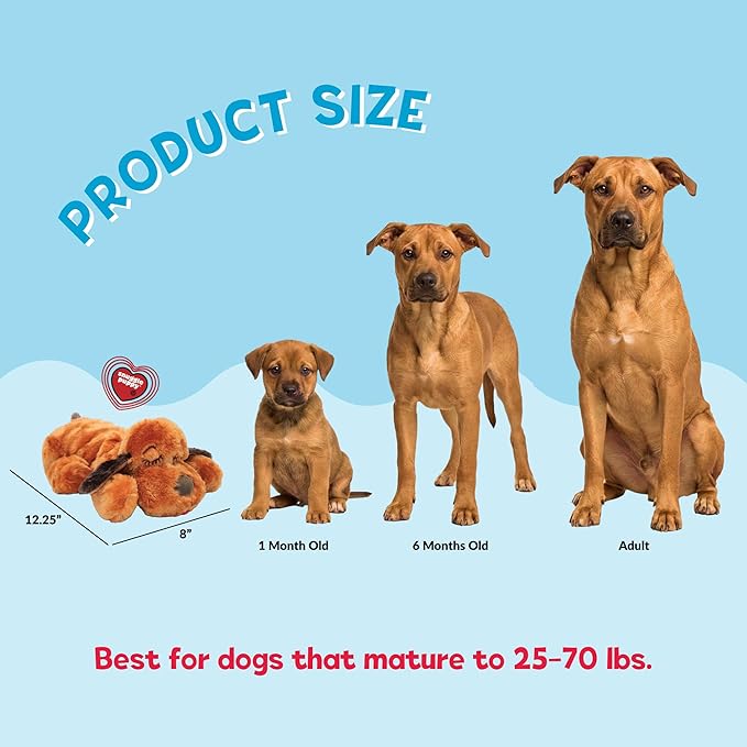 Snuggle Puppy Original Heartbeat Puppy Toy with Real-Feel Pulse and Heat Pack, Plush Comfort Dog Toy for Crate Training, First Nights, and Sleep