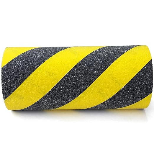 S&X Black/Yellow Anti Slip Tape 12" x 33 FT, Heavy-Duty Grip Tape for Stairs Outdoor Waterproof Safety Non Skid Roll High Traction Non Slip Treads with Hard-Wearing Surface