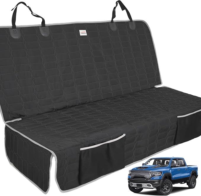 Dog Car Seat Cover for Back Seat,Washable Bench Seat Cover for Truck,Nonslip Backseat Cover Protector for F150/Ram1500/GMC Sierra/Toyota/Chevrolet Silverado,Car Seat Covers for Dogs