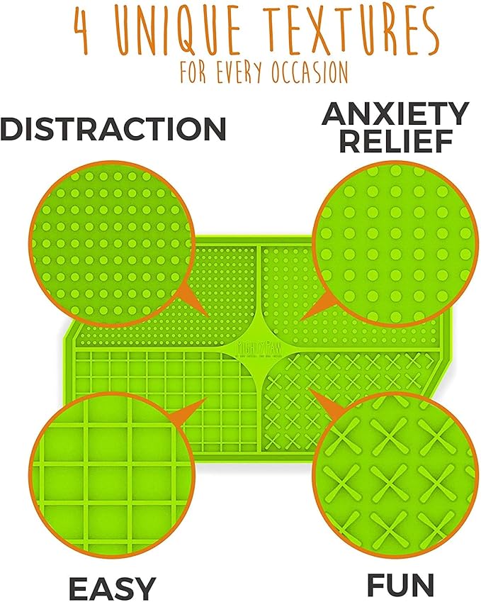 Mighty Paw Dog Lick Pad - BPA-Free Silicone Mat - Anxiety Relief, Dental Health Support, Easy Grooming, Slow Feeding, Dishwasher Safe