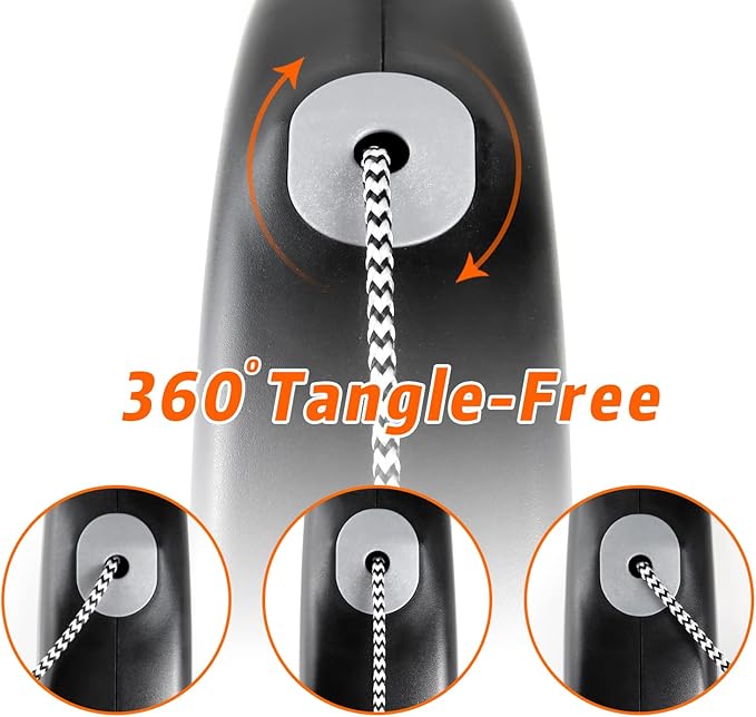 Retractable Dog Leash, 30 FT/ 20 FT Dog Walking Leash for Small Medium Large Dogs up to 77 lbs, Heavy Duty No Tangle (Black, 30 FT (30-77 lbs))