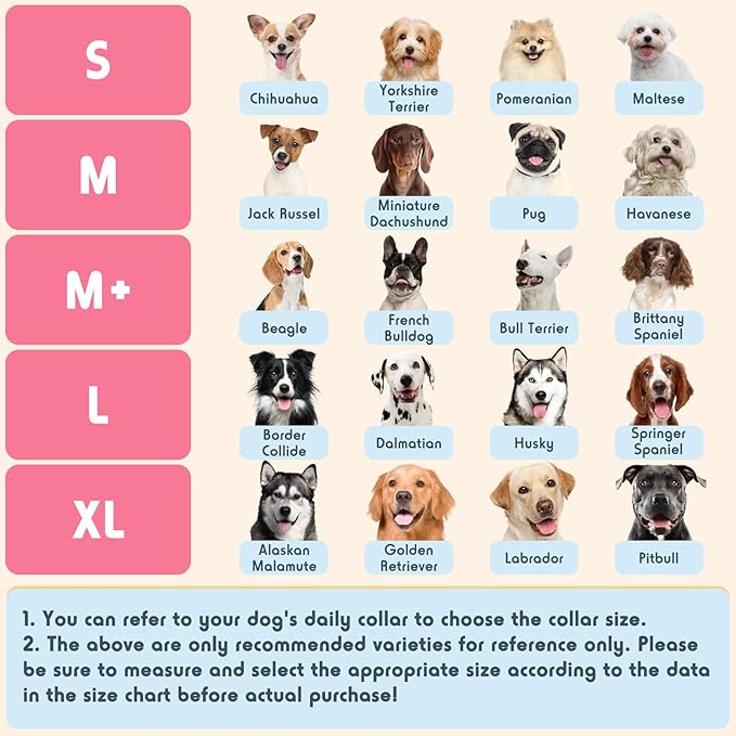 Inflatable Dog Pillow Cone Collar After Surgery, Donut Soft Neck Cone for Pug Dachshund Medium Dogs, etc, Recovery E Collar to Stop Licking Pink