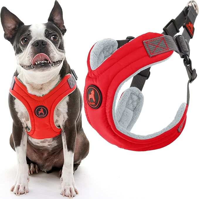 Gooby Escape Free Memory Foam Harness - Red, Small - No Pull Step-in Dog Harness with Four Point Adjustment for Small to Medium Dogs