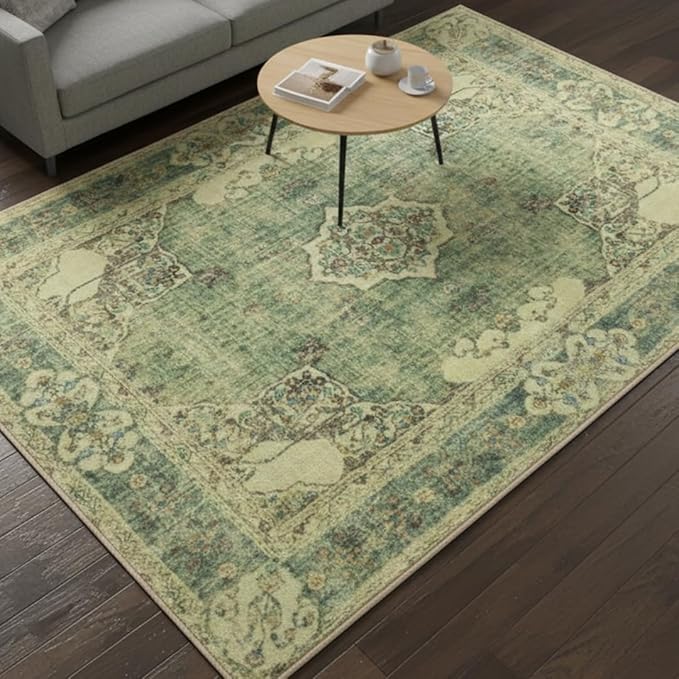 Muddy Mat짰 Majestic 5ft x 7ft Washable Area Rugs for Living Room, Bedroom & Dining Room ??Modern Soft Low Pile Non Slip Carpet ??Pet Friendly Waterproof Foldable Rugs for Home