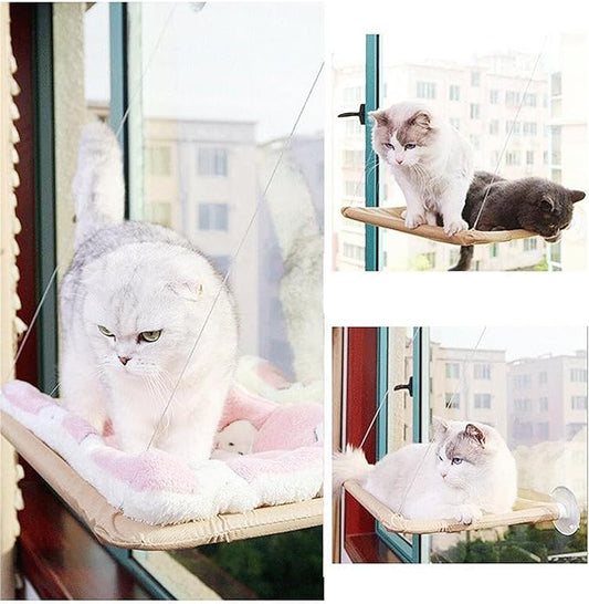Cat Purrfect Perch, 2023 New Cat Bed Window, Cat Window Hammock Window Perch, Safety Cat Shelves Space Saving Window Mounted Cat Seat for Window Perch for Large Indoor Cats (A-Blue)
