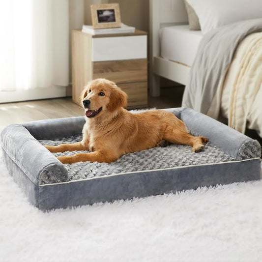 BFPETHOME Dog Beds for Large Dogs, Orthopedic Dog Bed for Medium Large Dogs,Big Waterproof Couch Pet Bed with Removable Washable Cover