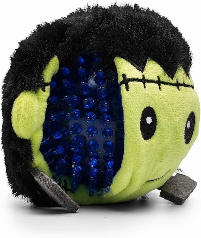 Flourish Pets 2 in 1 Halloween Multi-Layer Chew Toy for Active Dogs | Non-Toxic BPA Free Double Stitched Soft Fabric Exterior Dog Toys | Long-Lasting Dog Plush Toys– Frankenstein 3.5"