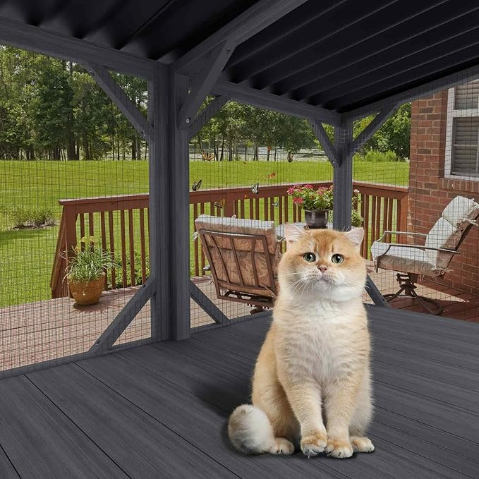 Cat Window Box Catio, Outdoor Cat Enclosure, All-Weather Window Perch for Indoor Cats, Safe Sunbathing Space with 360° View, Easy Installation for Home, Apartment