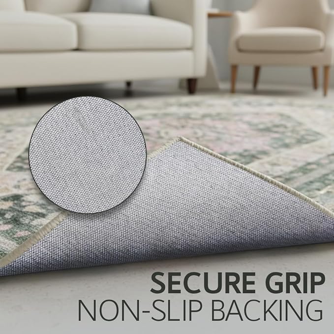 Muddy Mat짰 Eden 3ft x 5ft Washable Area Rugs for Living Room, Bedroom & Dining Room ??Modern Soft Low Pile Non Slip Carpet ??Pet Friendly Waterproof Foldable Rugs for Home