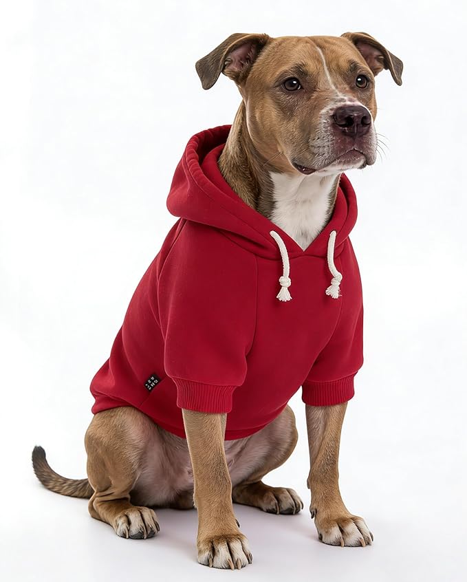 XPUDAC Matching Hoodie for Dogs and Humans Fleece Sweatshirt Soft Warm Pet Hoodie Sweater for Large Small Medium Dog and Owner Matching Clothes Cold Weather, Red, 5X-Large
