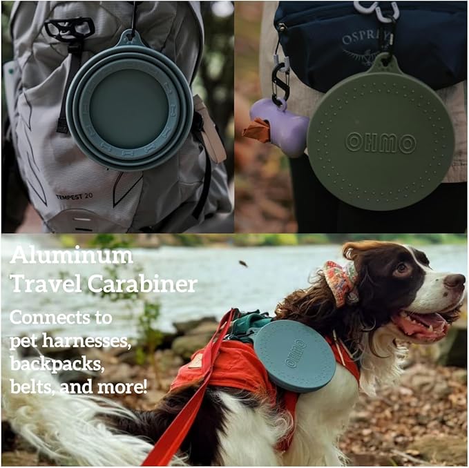 OHMO Spill Proof Collapsible Dog Water Bowl 24oz for Cars, No Splash Portable Bowls for Dog Travel, Pet Essentials for Road Trips, Cat Travel Accessories