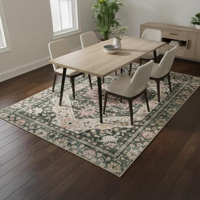 Muddy Mat짰 Eden 2ft x 7ft Washable Area Rugs for Living Room, Bedroom & Dining Room ??Modern Soft Low Pile Non Slip Carpet ??Pet Friendly Waterproof Foldable Rugs for Home