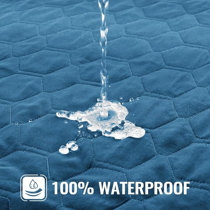 Nanbowang Waterproof Dog Bed Pillow Quilted, Easy to Remove, Washable Pet Hair, Lovely Puppy Bed Cover for Dog/Cat, 32x40x6, Peacock Green