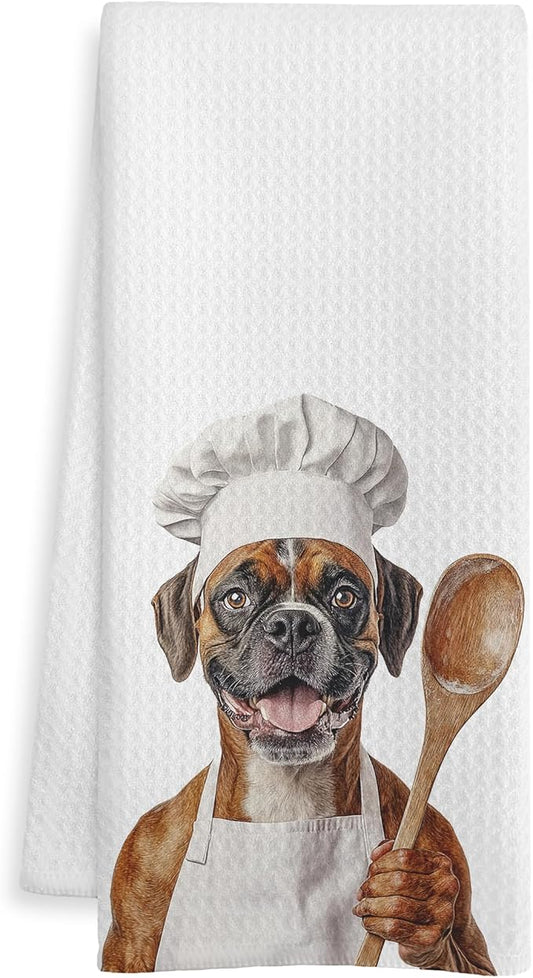 Boxer Gifts Kitchen Towels, Boxer Dog Gifts for Women Men Dish Tea Towel, Dogs Lover Gifts Decorative Hand Towels for Kitchen Bakery Decor, 16x24 Inch