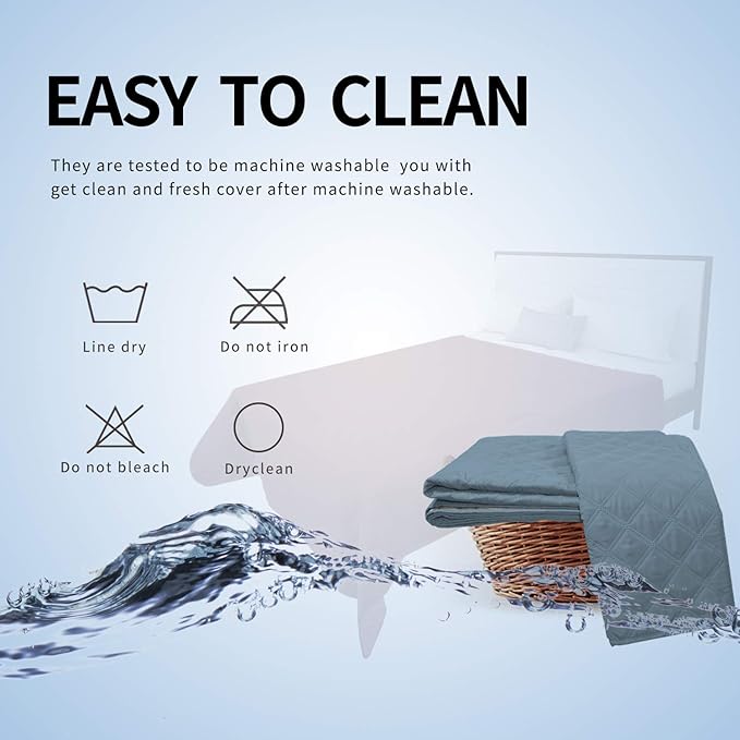 Easy-Going 100% Waterproof Dog Bed Cover, Non-Slip Pet Blanket for Furniture, Washable Couch Cover, Repleasement Sofa Cover (120X82 in,Light Blue)