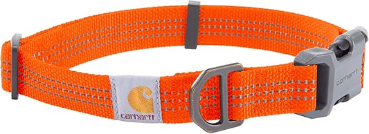 Carhartt Nylon Webbing Dog Collar, Fully Adjustable W/Durable Side Release Buckle, Hunter Orange, Large