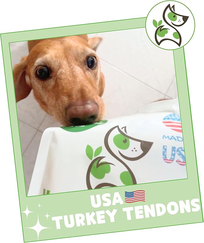 Nature Gnaws USA Turkey Tendons for Dogs (1Lb) - Delicious Grain Free Reward Snack for Small, Medium & Large Breeds - Premium Natural Dog Chew Treats