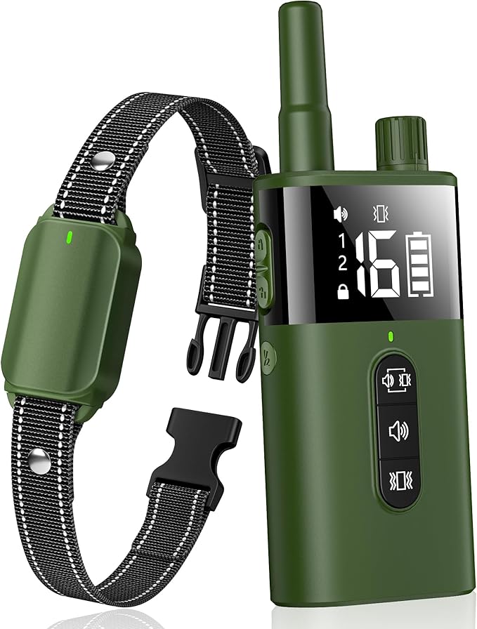 No Shock Dog Training Collar with Remote 3300FT, Dog Vibration Collar with Controller Beep and Vibrate Only, Safe Lock Waterproof Rechargeable Vibrating Collars for Dogs(10-120 lbs)-No Prongs