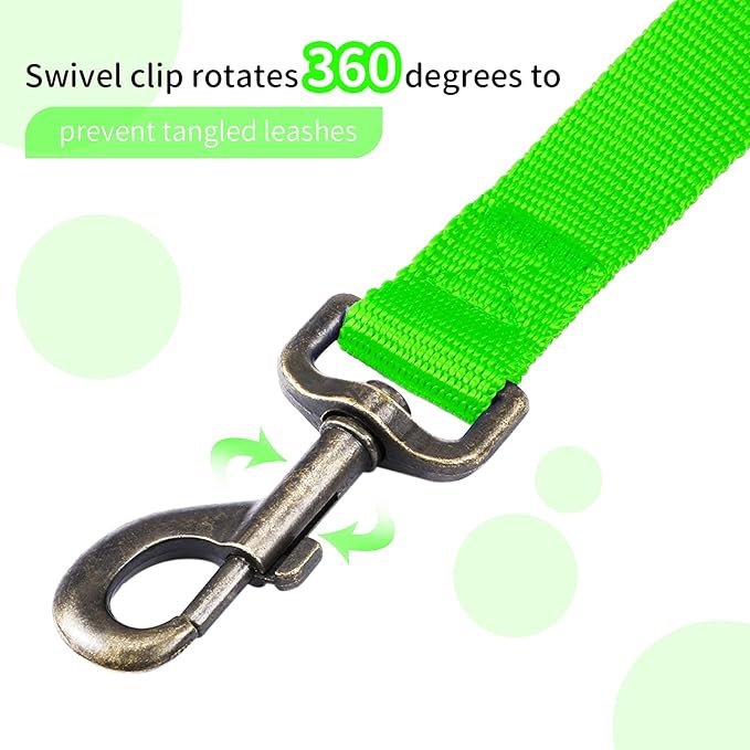 HIKISS Long Dog Leash Obedience Recall Training Agility Lead with Thickening Material for Large Dog - 15ft 20ft 30ft 50ft 100ft Training Leash(Green 30ft)