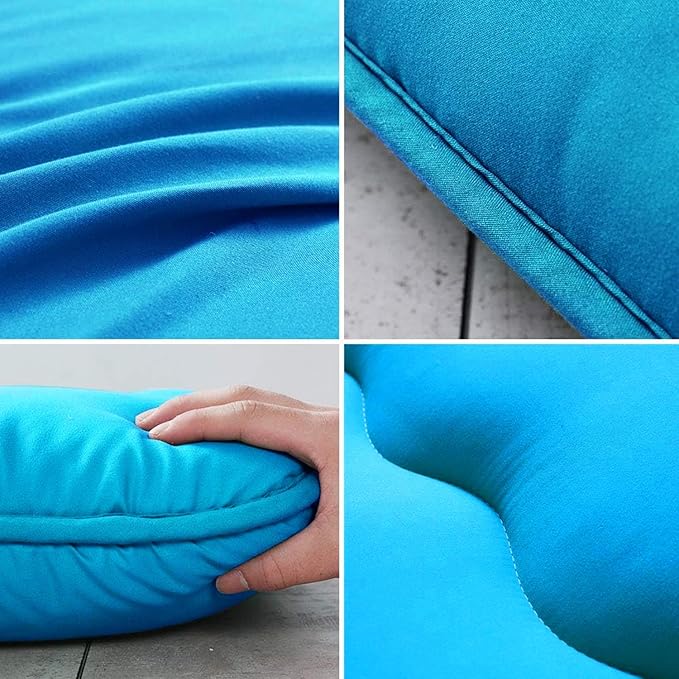 MAXYOYO Japanese Floor Mattress Futon Mattress, Thicken Tatami Mat Sleeping Pad Foldable Roll Up Mattress Boys Girls Dormitory Mattress Pad Kids Floor Lounger Bed Couches and Sofas, Turquoise, Full