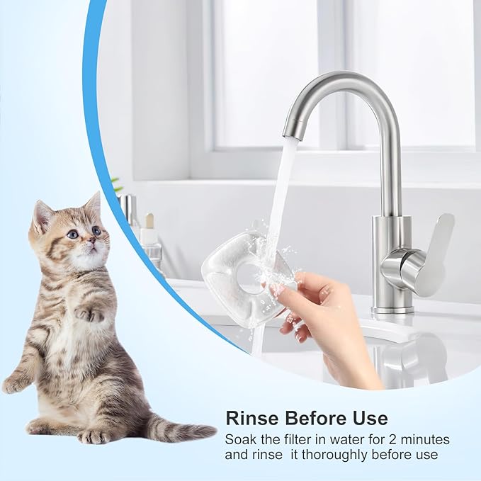 Cat Water Fountain Filters - 16 PCS Replacement Filters & Sponges for 95oz & 67oz Fountain